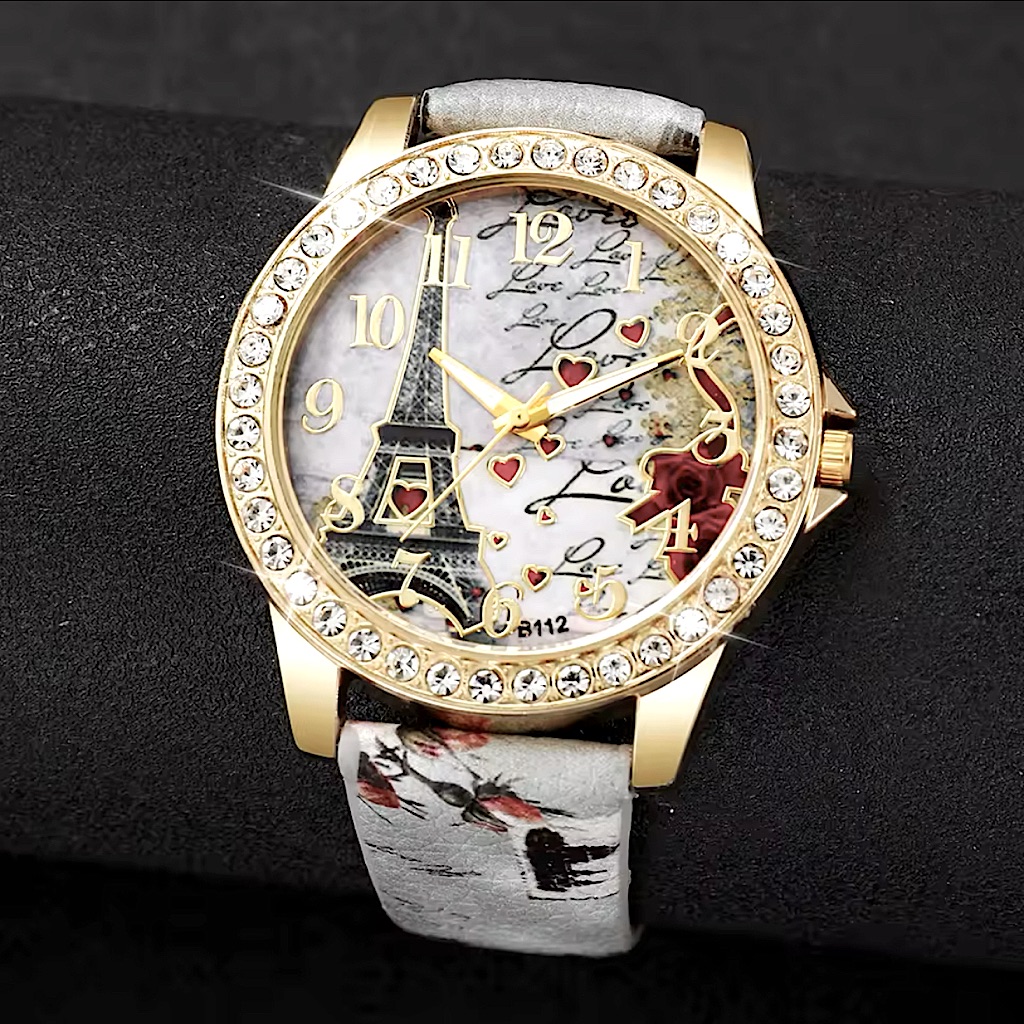 Lavishly Paris Luxury Women's Analog Quartz Crystal Wrist Watch Bracelet.